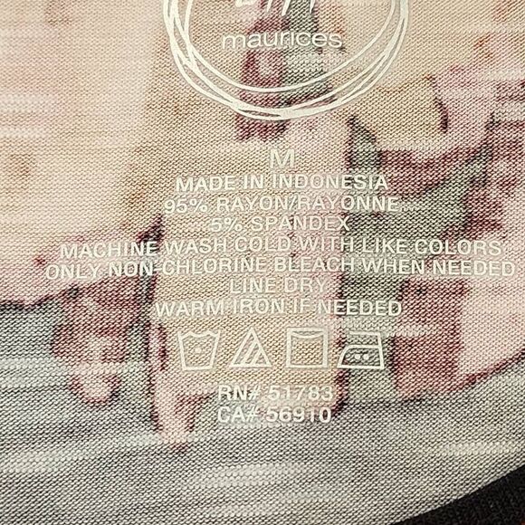 Maurices Womens Blouse size L Shirt Floral Top Short Sleeve - Picture 8 of 8